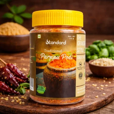 Paruppu Podi served with idli and dosa – traditional South Indian breakfast