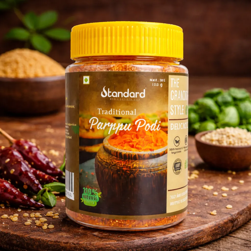 Paruppu Podi served with idli and dosa – traditional South Indian breakfast