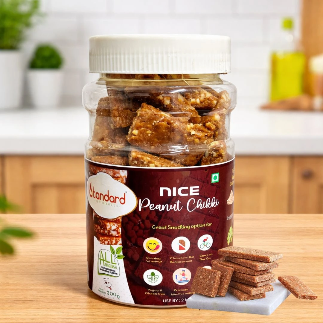 healthy peanut chikki with no preservatives no colors and no GMO snack