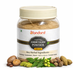 Amirtham Powder 100gm natural herbal powder with nutmeg, cardamom, neem, quercus infectoria and terminalia chebula