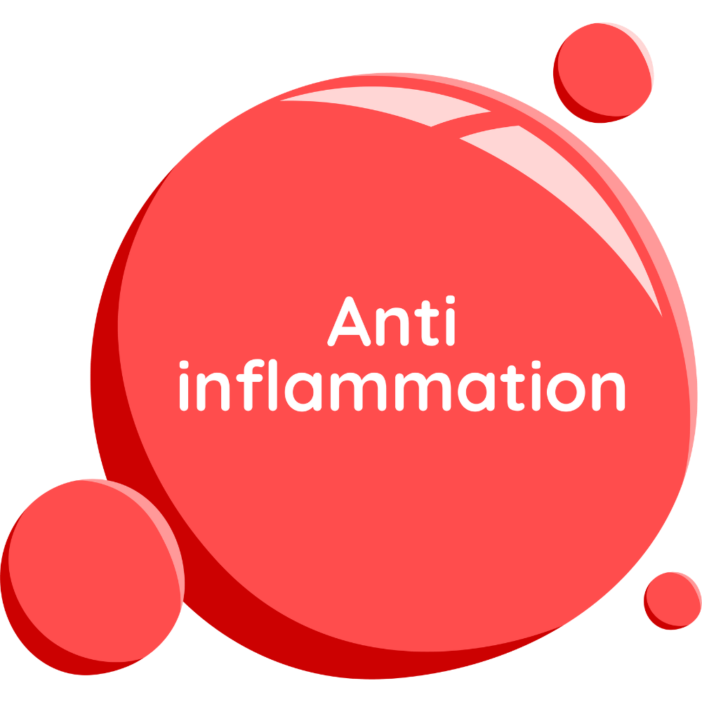 Anti-inflammatory icon showing herbal kupaimeni skin relief.