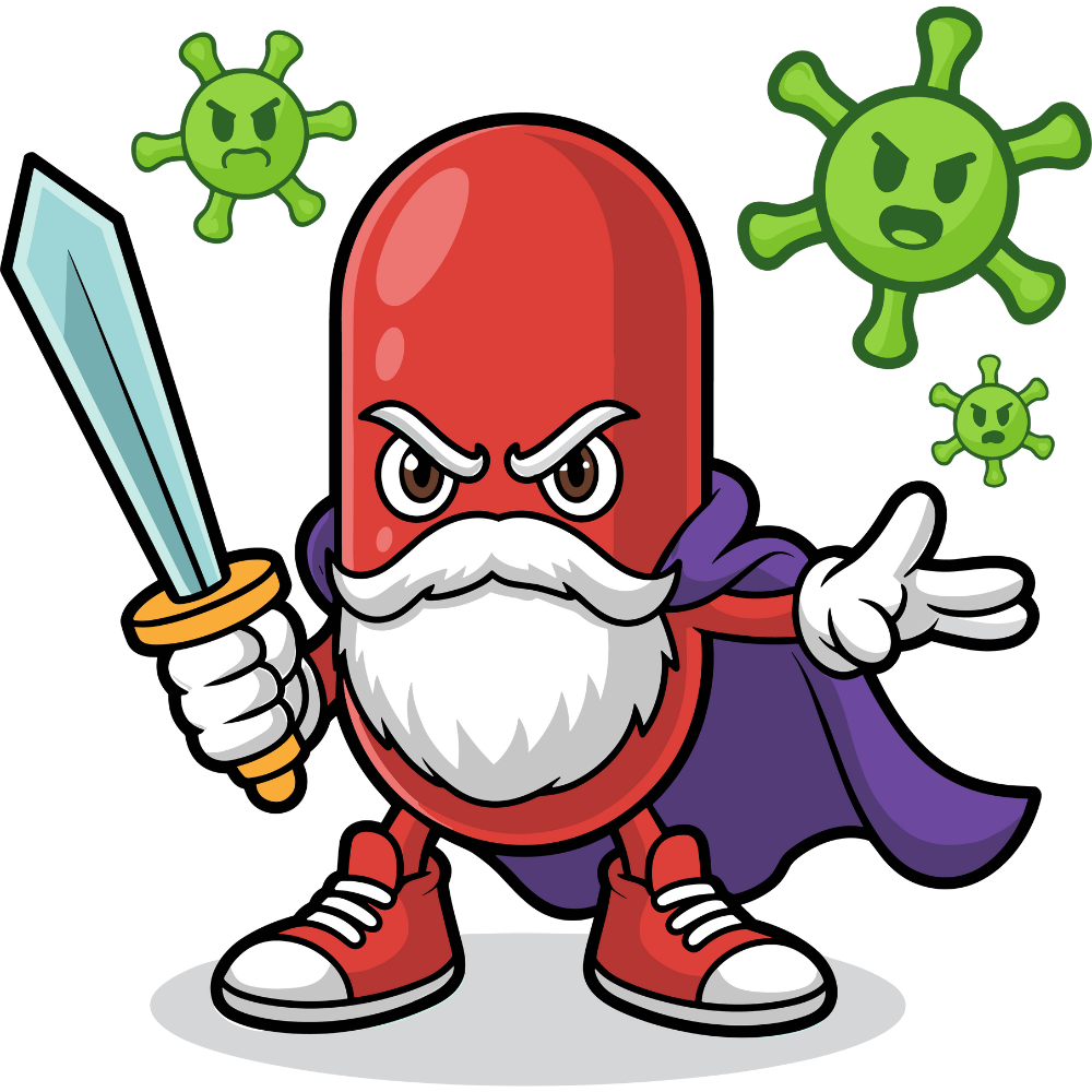 "Natural ingredients that help fight bacteria and protect health" "Herbal blend supporting antibacterial action and immunity"