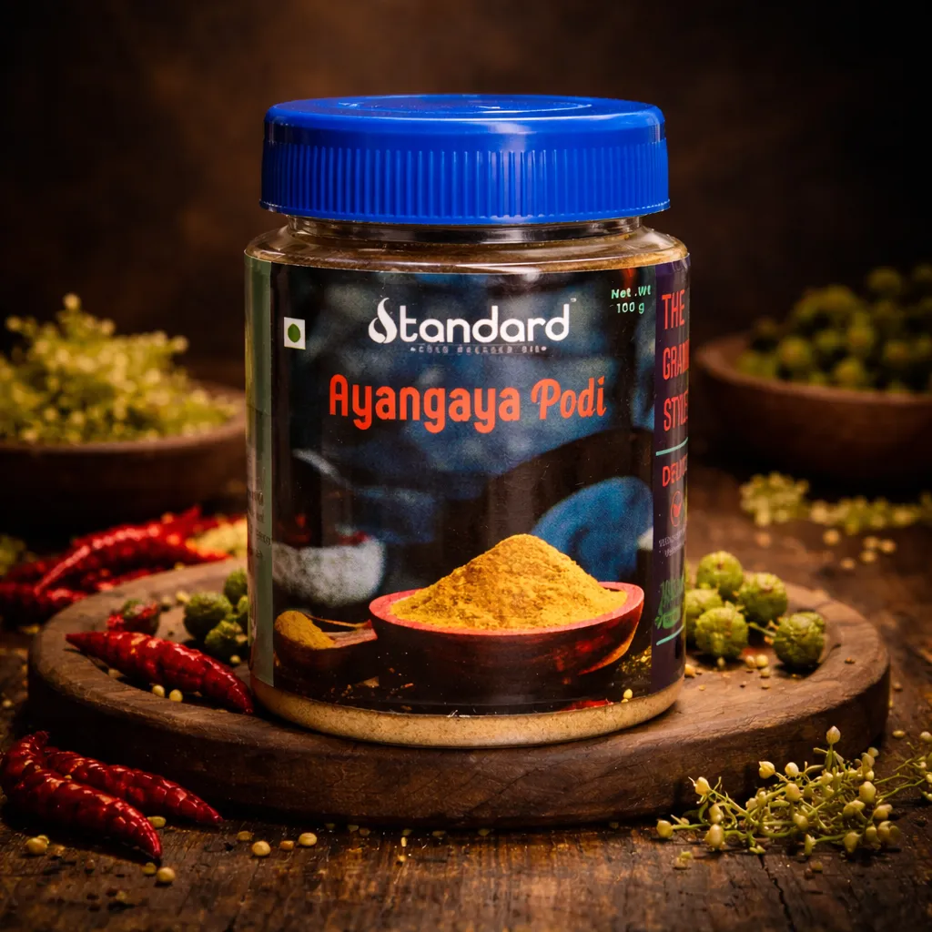Ayangaya podi ingredients including dry ginger black pepper cumin omam and traditional spices