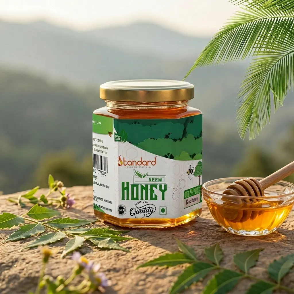 Neem Honey Natural Raw Honey Jar With Herbal Benefits Pure Organic Honey For Health