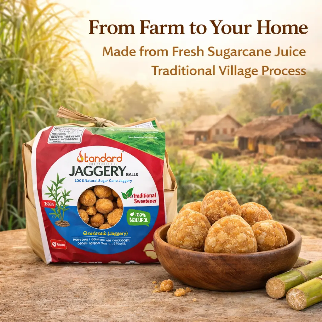 Sugar Cane Jaggery (Jaggery Balls) 3 Traditional Jaggery Made From Fresh Sugarcane Using Village Process From Farm To Home