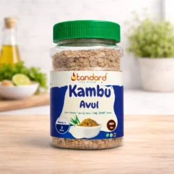 Kambu aval upma recipe made with pearl millet flakes healthy South Indian breakfast dish