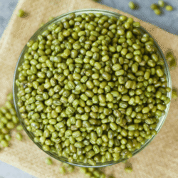 Fresh unpolished green gram mung bean rich in protein and fiber