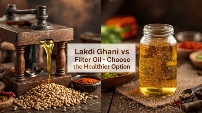 लाकडी घाणा तेल विरुद्ध फिल्टर तेल
