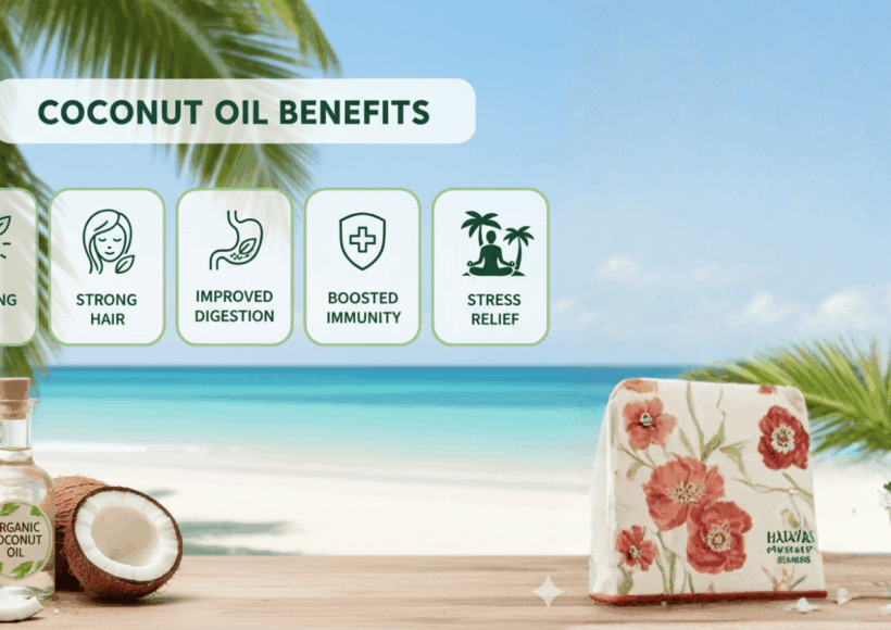 தேங்காய் எண்ணெயின் ஊட்டச்சத்துக்கள், முடி மற்றும் தோலுக்கு நன்மைகள், செரிமானத்தை மேம்படுத்தும் மற்றும் நோய் எதிர்ப்பு சக்தியை அதிகரிக்கும்.