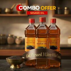 Pure cold pressed gingelly oil black sesame 3 litre pack