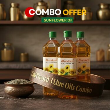 Cold pressed sunflower oil 3 litre combo made using traditional wooden press