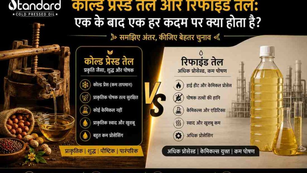 कोल्ड प्रेस्ड तेल बनाम रिफाइंड तेल