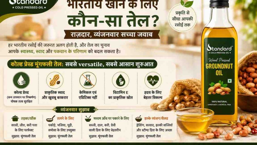 भारतीय खाने के लिए कौन-सा तेल? राज्यवार, व्यंजनवार सच्चा जवाब 6 भारतीय राज्यों और व्यंजनों के अनुसार सही कुकिंग ऑयल चुनने की गाइड