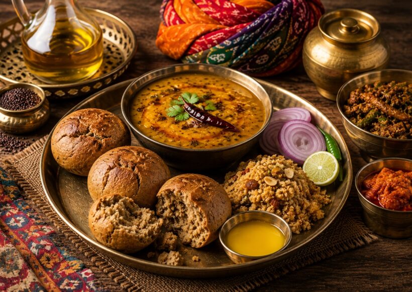 Rajasthani Rasoi: 7 खास स्वाद जो राजस्थानी रसोई को बनाते हैं अनोखा 3 Rajasthani Rasoi Dal Baati Churma Ghee Sarson Tel