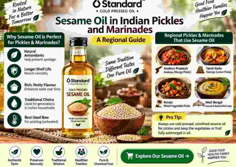 Sesame Oil In Indian Pickles And Marinades: A Regional Guide 1 Sesame Oil India’s Pickle Tradition
